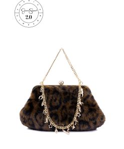 Jessica Simpson 2.0 Zoe Frame Clutch in Leopard
