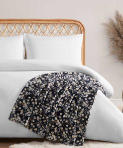 Wildflower Park Plush Throw in Black