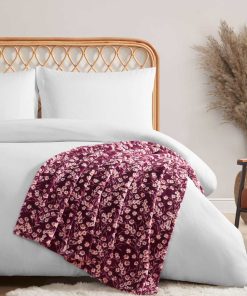 Wildflower Park Plush Throw in Wine Red