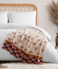 Celeste Plush Throw in Burgandy Red
