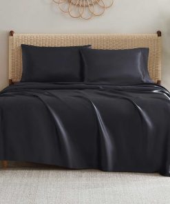 Silky Satin Sheet Set in Jet Black