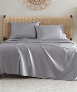 Silky Satin Sheet Set in Harbor Mist Grey