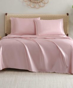 Silky Satin Sheet Set in Pink Lotus