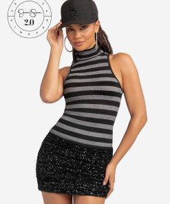 Jessica Simpson 2.0 Asha Shimmer Top in Stripe