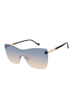 Glamorous Frameless Shield Sunglasses in Gold & Tortoise