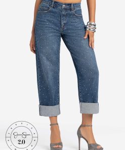 Jessica Simpson 2.0 Embellished Boyfriend Jeans in Thorn