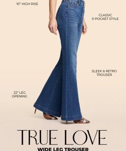 True Love Wide Leg Trouser Jeans in Sia