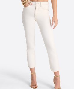 Harmony Straight High Rise Jeans in Ecru