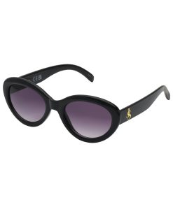 Round Cat Eye Sunglasses in Black