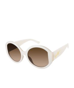 Oversized Round Sunglasses in Cream