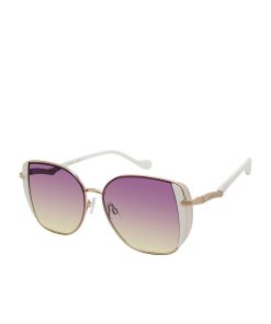 Metal Shield Butterfly Sunglasses in Gold