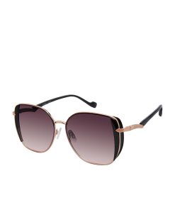 Metal Shield Butterfly Sunglasses in Rose Gold