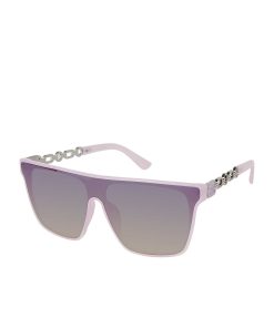 Metal Square Shield Sunglasses in Lavender