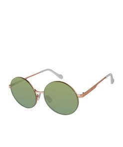 Vintage Metal Round Sunglasses in Rose Gold & White