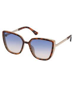 Cat Eye Sunglasses with Metal Temple in Tortoise