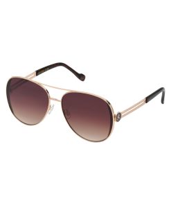 Stylish Metal Aviator Sunglasses in Gold & Tortoise