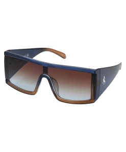 Modern Square Shield Sunglasses in Blue Fade