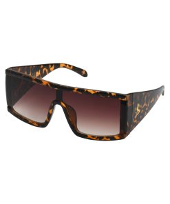 Modern Square Shield Sunglasses in Tortoise