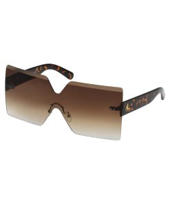Frameless Shield Sunglasses in Tortoise