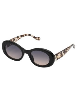 Iconic Vintage Oval Sunglasses in Black