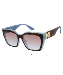 Retro Two Tone Cat Eye Sunglasses in Tortoise & Blue