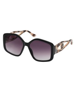 Oversized Geometric Sunglasses in Black & Tortoise
