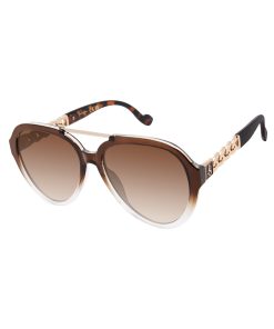 Modern Aviator Sunglasses in Brown Fade