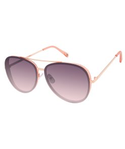 Glam Aviator Pilot Sunglasses in Rose Gold & Rose