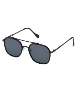 Square Metal Aviator Pilot Sunglasses in Black