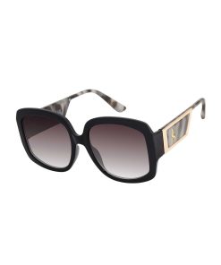 Chic Oversize Square Sunglasses in Black & Tortoise