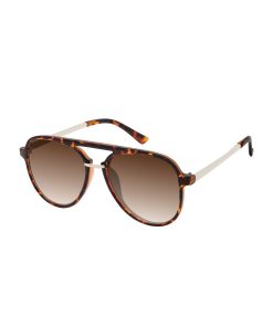 Stylish Aviator Metal Bridge Sunglasses in Tortoise