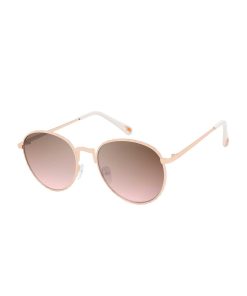 Stylish Metal Round Sunglasses in Matte Rose Gold