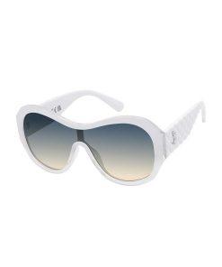 Stylish Oversized Shield Sunglasses in White Fade