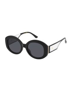 Chic Oval Sunglasses in Black Crystal