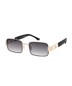 Lux Rectangle Sunglasses in Black Gold