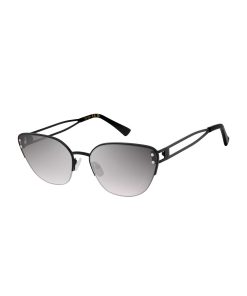 Metal Cutout Cat Eye Sunglasses in Blackout