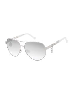 Chain Aviator Detail Sunglasses in Silver