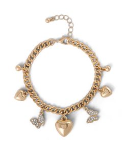 Heart & Butterfly Charm Bracelet