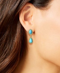 Turquoise Stone Drop Earrings