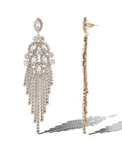 Crystal Waterfall Statement Earrings