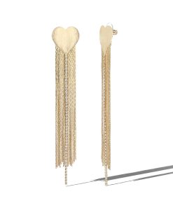 Heart Top Tassel Earrings
