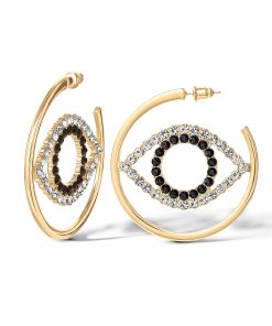 Crystal Eye Hoop Earrings