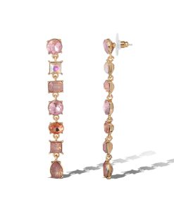 Gradient Pink Gemstone Drop Earrings