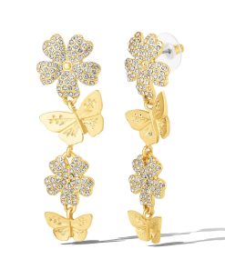 Flower & Butterfly Drop Earrings