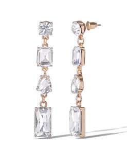 Multi-Cut Crystal Drop Earrings