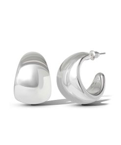 Chunky Silver Hoop Earrings