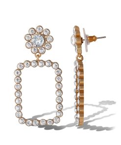 Daisy Drop Crystal Statement Earrings