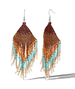 Multi Seed Beads Dangle Earring