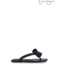 Girls Jelly Thong Sandals in Black