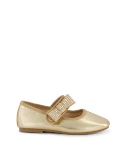 Toddler Amy Crystal Bow Ballet Flat in Gold